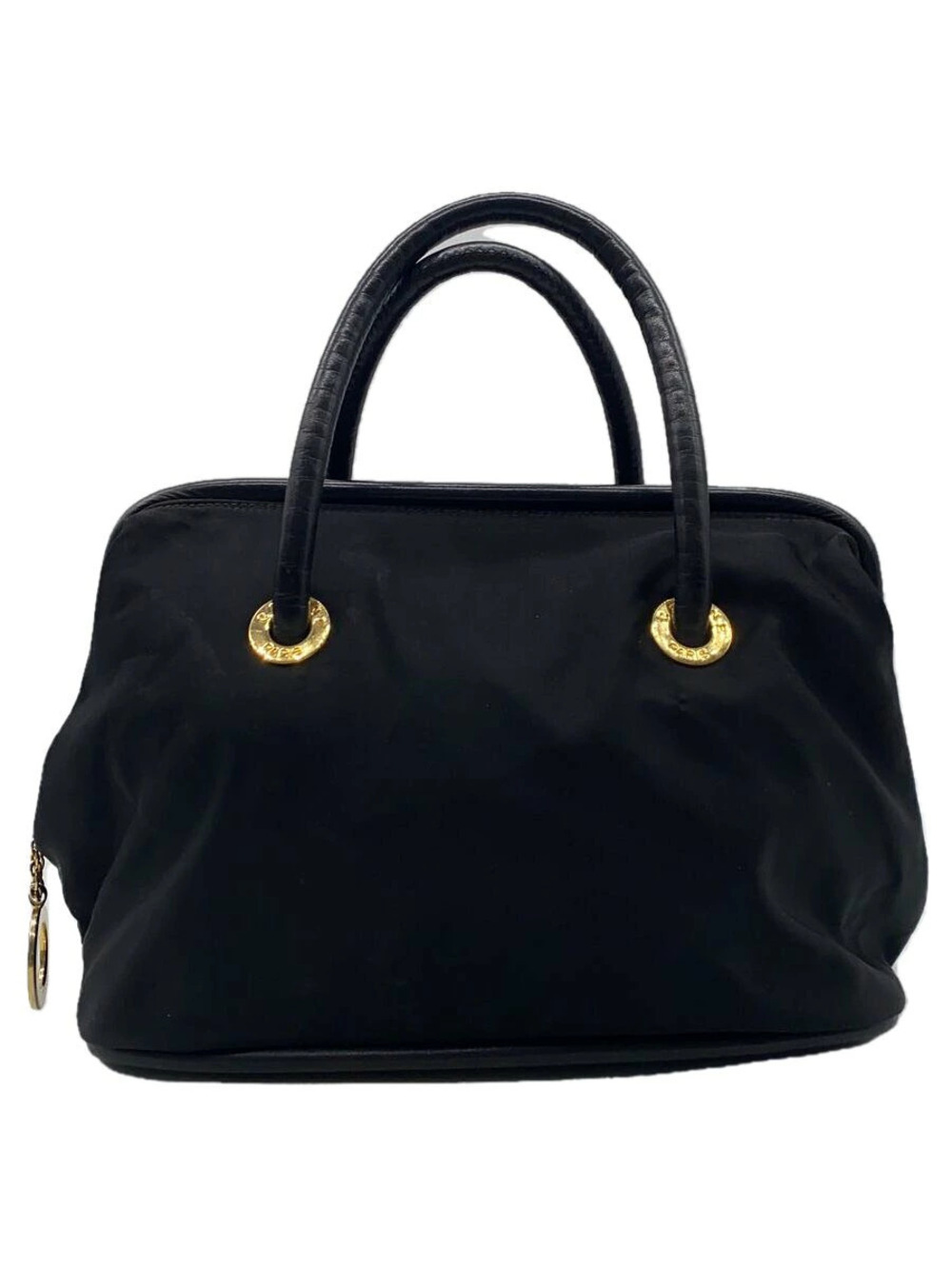 Celine Leather Circle Handbag Black